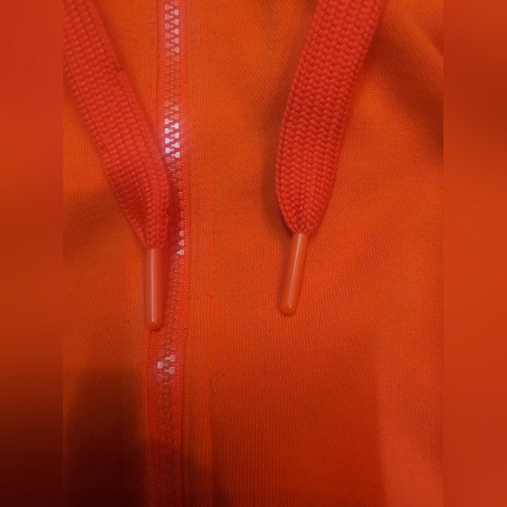 Adidas by Stella McCartney Orange Fleece Hoodie Women’s Medium Zip-Up Active Jac - Picture 8 of 14